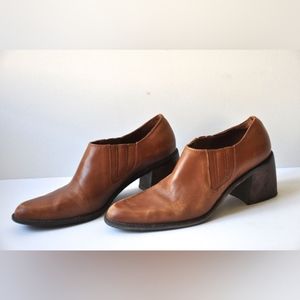 Bass Vintage Genuine Leather Brown Western Loafers Boots